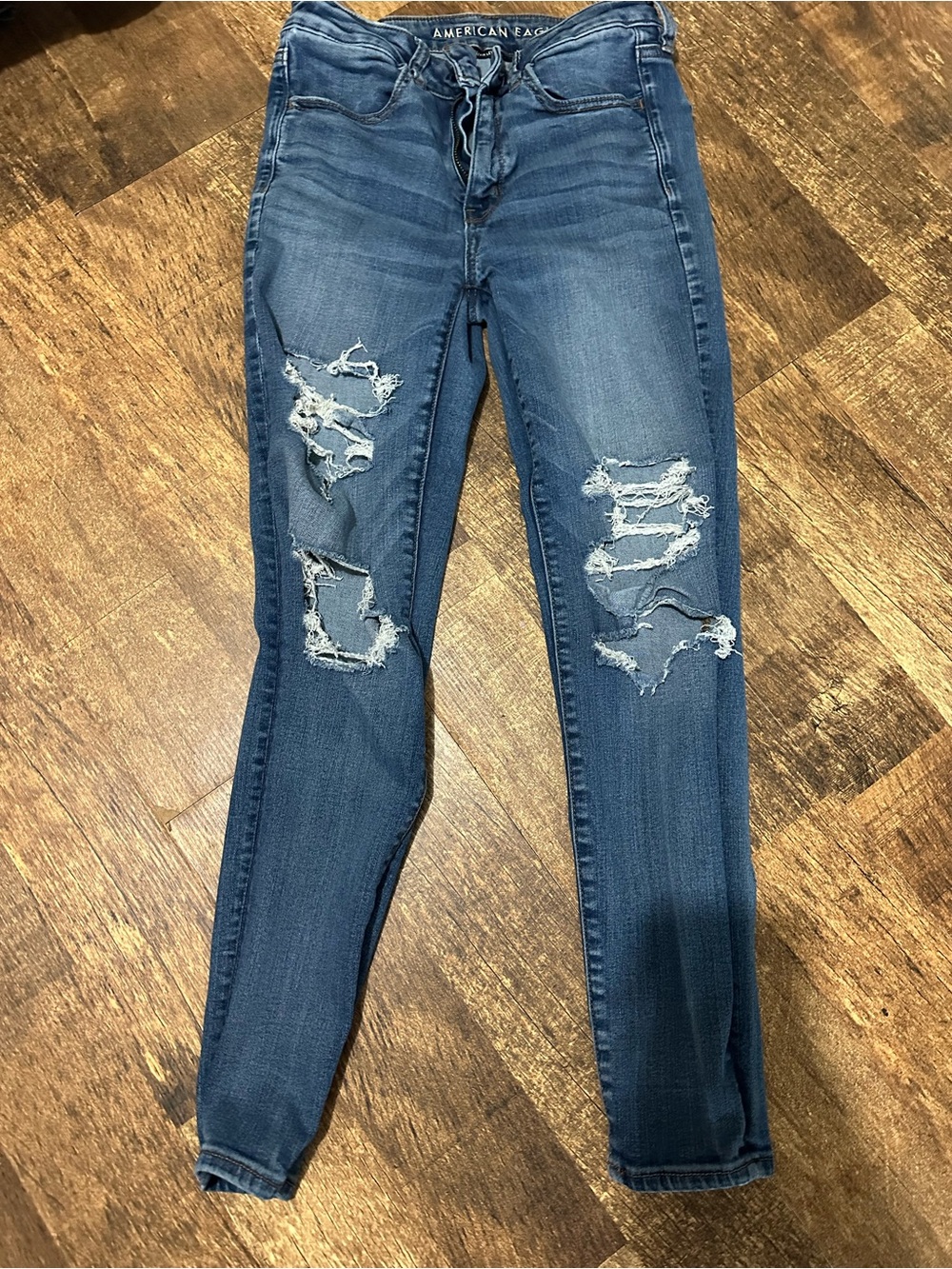 American Eagle Outfitters Women’s Ripped Skinny Jeans - Dark Blue